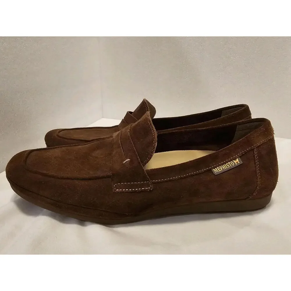 Mephisto Suede Moccasin Penny Driving Loafer Brown‎ Suede US Size 11 Retail $325